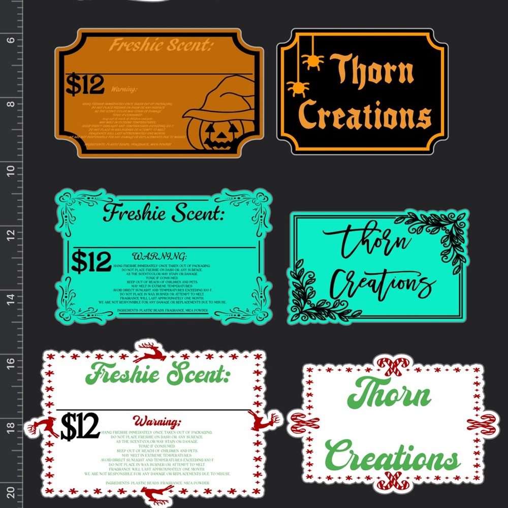 Freshie Scent Label Pack - Teal & Orange